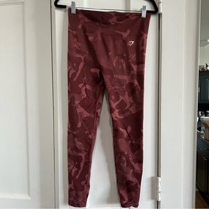 Gymshark Red Adapt Camo Leggings Size L